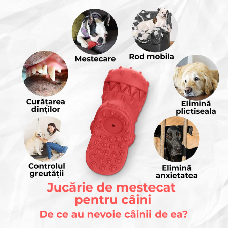 Jucarie de mestecat pentru caini, Rosu [2]