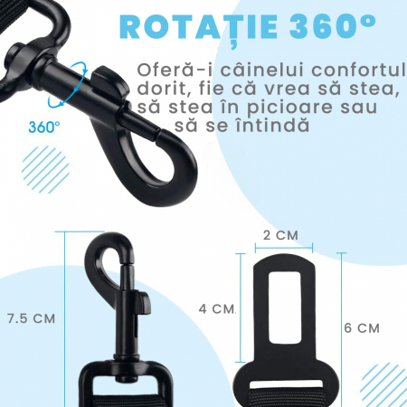 Lesa cu centura de siguranta pentru caini sau pisici, Albastru si Roz [4]