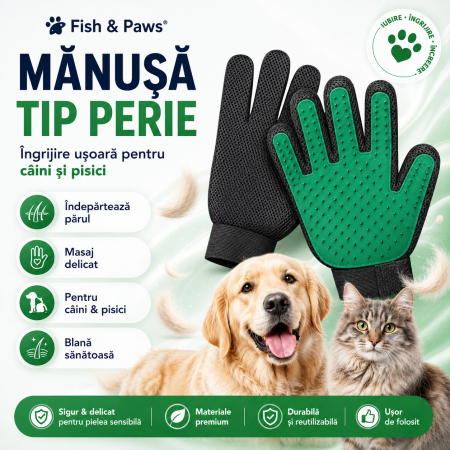 Perii - Manusa tip perie Verde