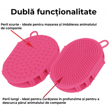 Perie 2 in 1 pentru animale de companie - roz [1]