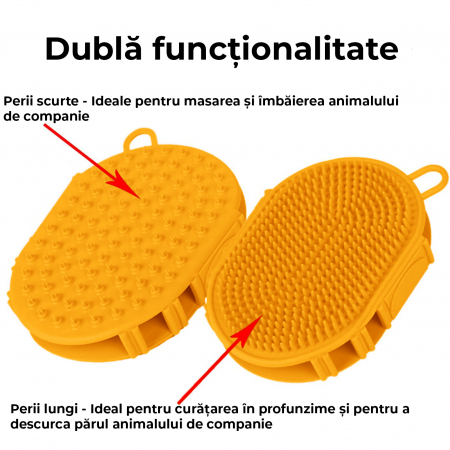 Perie 2 in 1 pentru animale de companie - portocaliu [1]