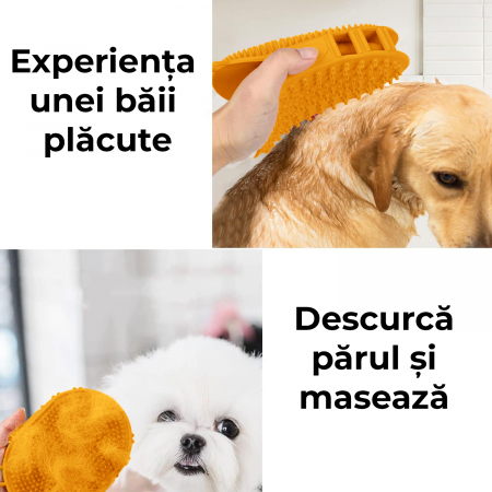 Perie 2 in 1 pentru animale de companie - portocaliu [3]