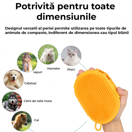 Perie 2 in 1 pentru animale de companie - portocaliu [5]
