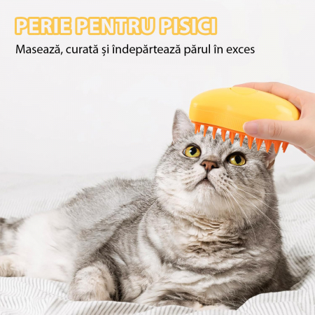 Perie pentru animale de companie cu aburi - Galben [2]