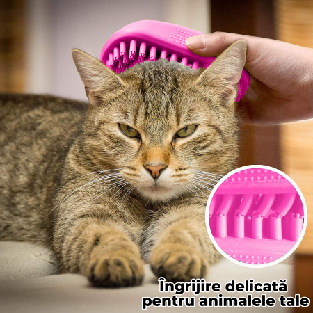 Perie de spalat pentru caini si pisici - roz [1]
