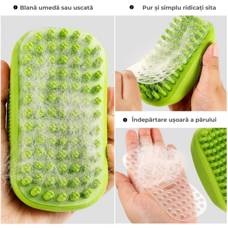 Perie de spalat pentru caini si pisici - verde [5]