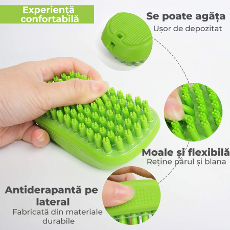 Perie de spalat pentru caini si pisici - verde [1]