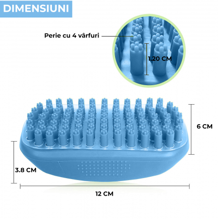Perie de spalat pentru caini si pisici - albastra [9]
