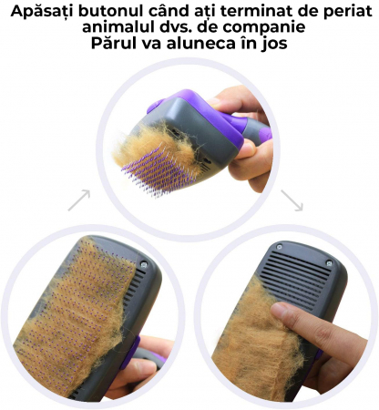 Perie pentru curatarea animalelor de companie - mov [3]
