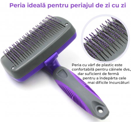 Perie pentru curatarea animalelor de companie - mov [2]