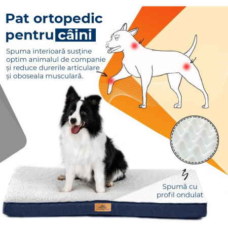 Saltea ortopedica pentru caini Alb-Albastru [8]
