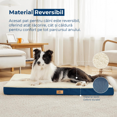 Saltea ortopedica pentru caini Alb-Albastru [7]