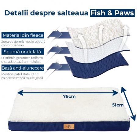 Saltea ortopedica pentru caini Alb-Albastru [9]