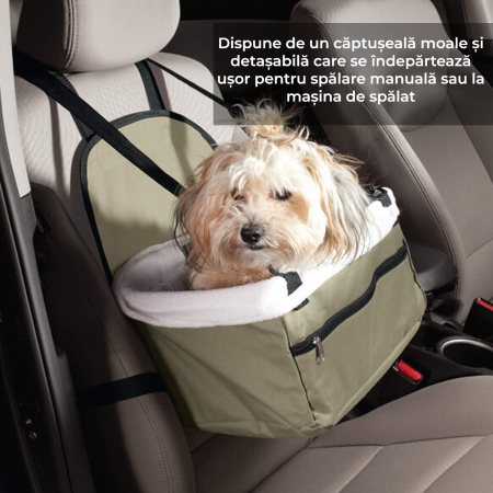 Scaun auto de protectie pentru animale de companie - Bej [2]