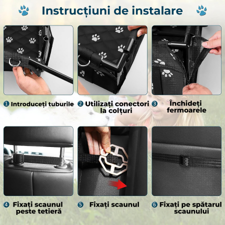 Scaun auto de protectie pentru animale - Negru [2]