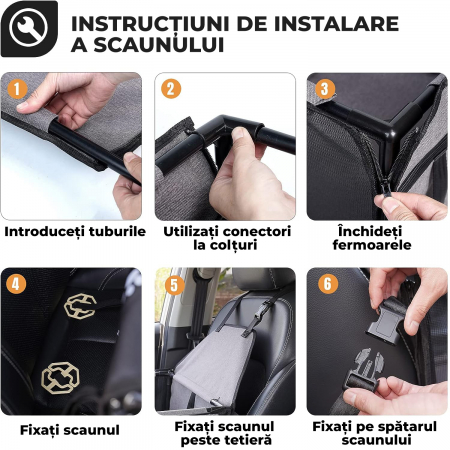 Scaun auto de protectie pentru animale - Gri [1]