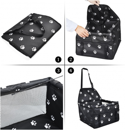 Scaun auto de protectie pentru animale - Negru [8]