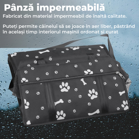 Scaun auto de protectie pentru animale - Negru [3]