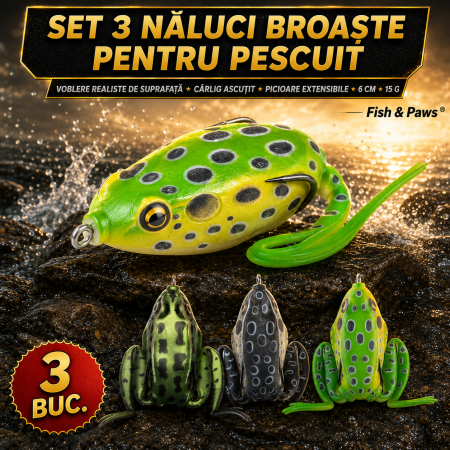 Pescuit - Set 3 naluci broaste pentru pescuit