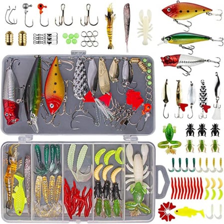 Set 78 momeli artificiale si accesorii pentru pescuit [0]