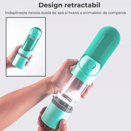 Sticla portabila de apa pentru caini si pisici, 2 in 1 [3]