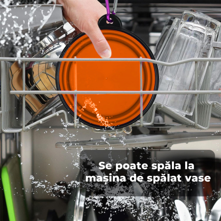 Sticla portabila de apa cu 2 boluri pliabile pentru Caini si Pisici [11]