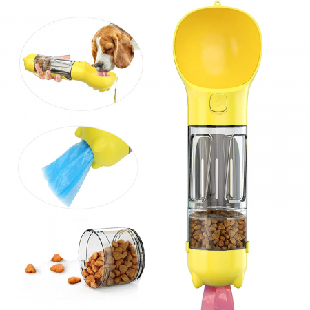 Accesorii - Sticla portabila pentru caini si pisici, 3 in 1