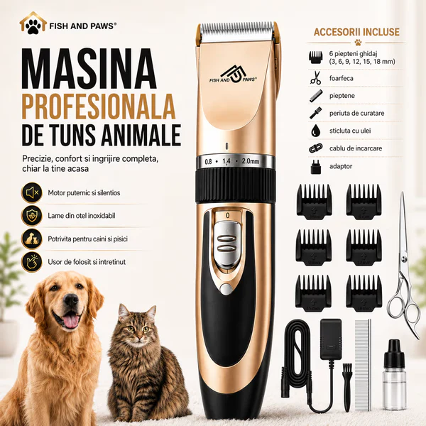 Igiena - Masina profesionala de tuns animale - auriu
