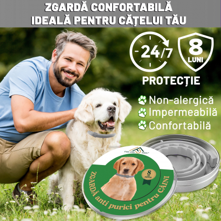 Zgarda anti purici pentru Caini Gri 2 buc [5]
