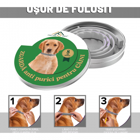 Zgarda anti purici pentru Caini Gri 1 buc [4]