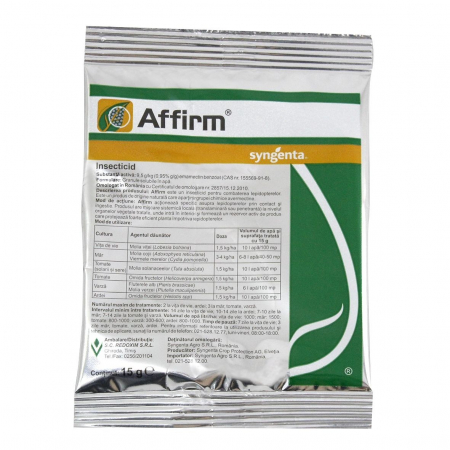 Insecticide - Insecticid AFFIRM - 20 g, Syngenta, Contact, Vita de vie, Mar, Tomate, Varza, Ardei