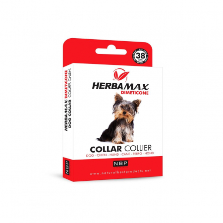 Caini - ZGARDA ANTIPARAZITARA CU DIMETICONA PENTRU CAINE MAX HERBA 38 CM