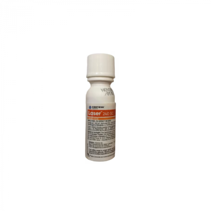 Insecticid pe baza de Spinosad, combate activitatea dunatorilor din culturile de cartofi, ceapa, castraveti, cires, mar, prun, tomate, varza, vita de vie, Laser 240 SC, 10 ml [1]