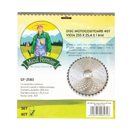 Casa si gradina - Disc motocositoare 40T Vidia 255x25.4x1mm