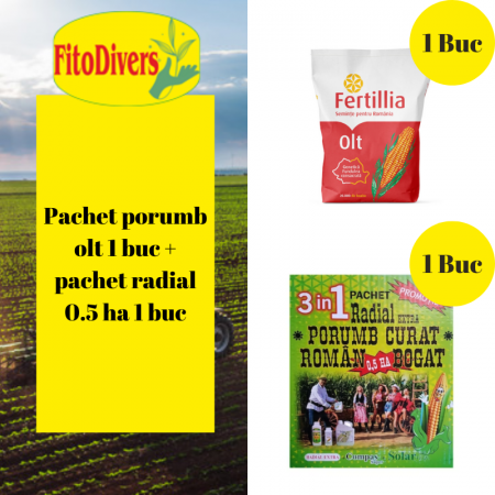 Pachete promotionale - Pachet Porumb Olt 25.000 boabe 1 buc + Pachet 3 in 1 Radial Extra 0.5 Ha 1 buc