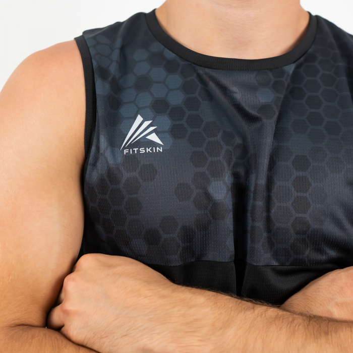 Men Black Camo Tank Top FITSKIN Future [3]