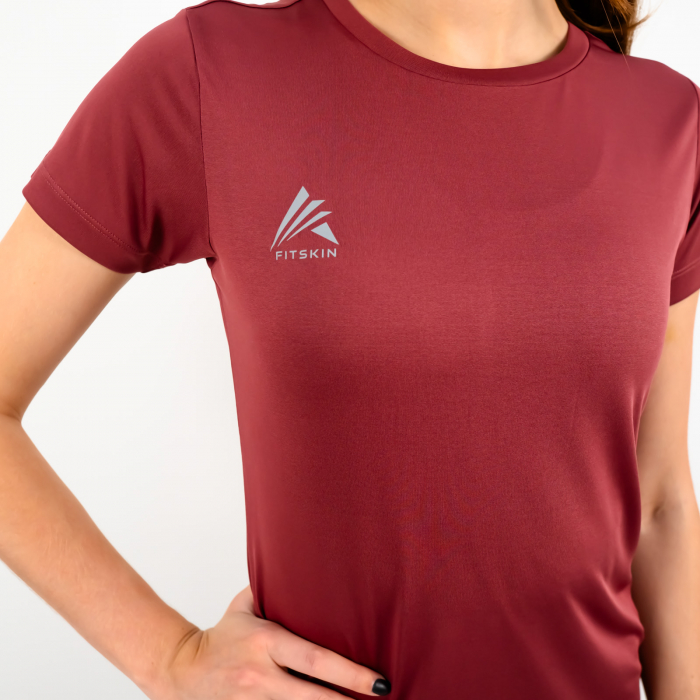 T-shirt Women FITSKIN Basic Maroon [2]
