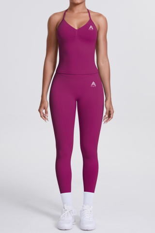Seamless - Bustiera FITSKIN V-Form Longline Dark Fuchsia
