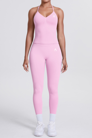 V-Form Short - Bustiera FITSKIN V-Form Longline Pastel Pink