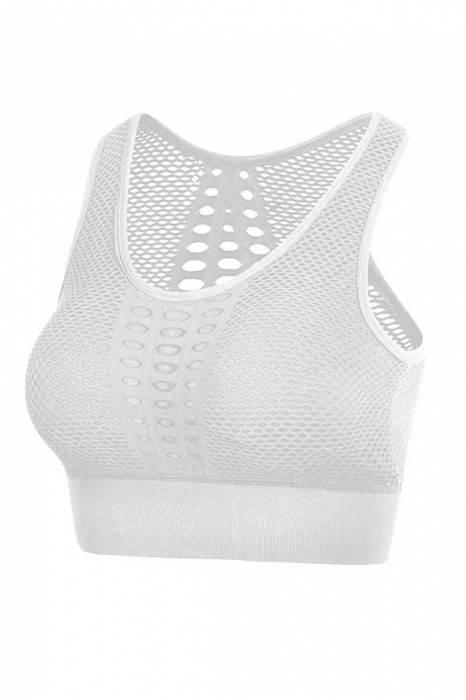 Bustiera fitness sustinere medie, Alb [6]