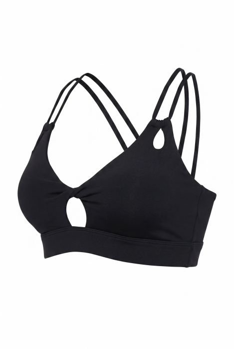 Bustiera sport cu sustinere ridicata Duo Strap, Negru [5]