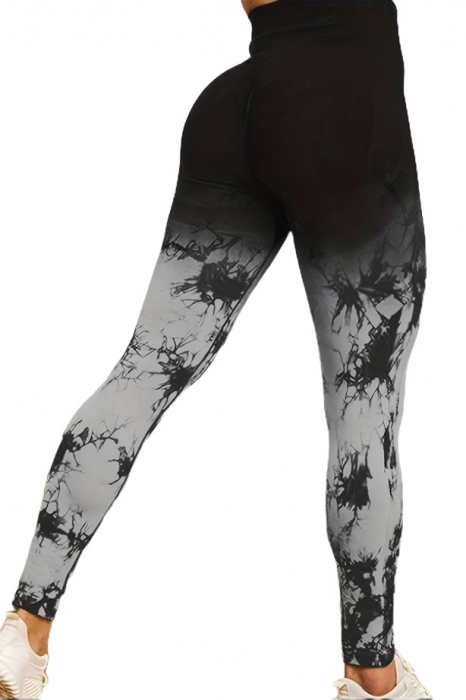 Colanti fitness modelatori Gradient Marble, Negru/Gri [3]