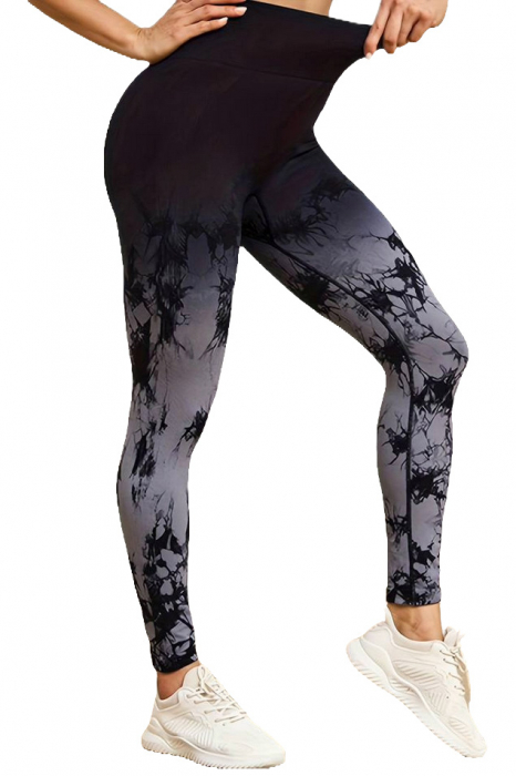 Colanti fitness modelatori Gradient Marble, Negru/Gri [4]