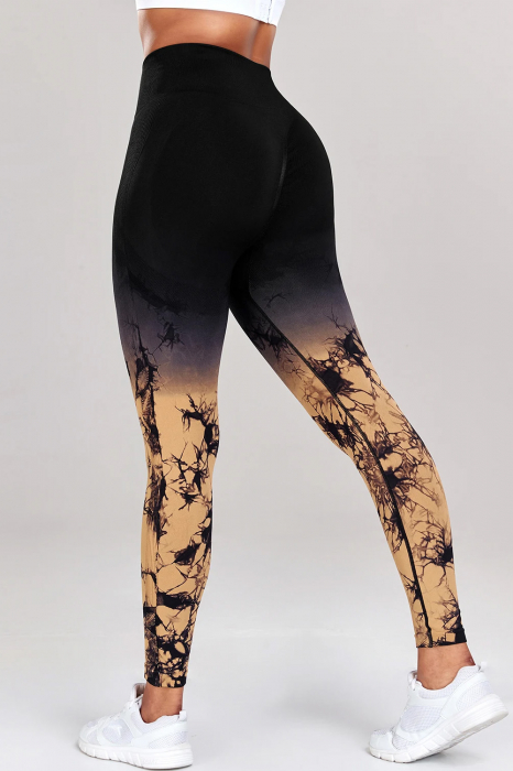 Colanti fitness modelatori Gradient Marble, Negru/Bej [5]