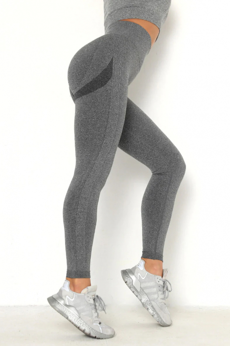Colanti compresivi cu efect push up Gym Essentials, Gri inchis [3]