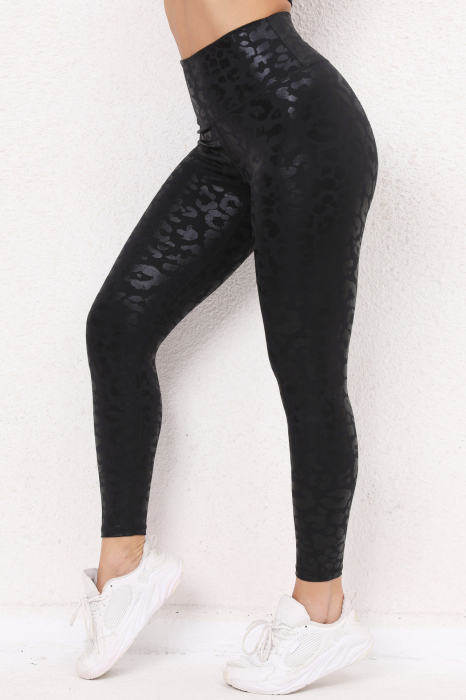 Colanti modelatori cu animal-print, Black Leopart, Negru [2]