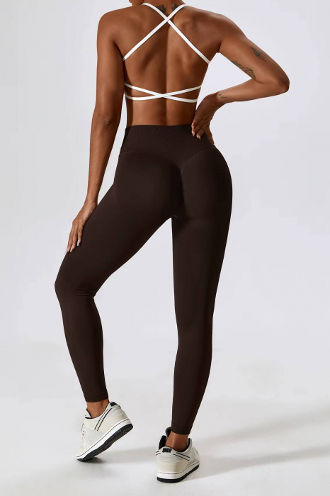 Colanti modelatori cu talie inalta Vee-Shape, Maro inchis [5]