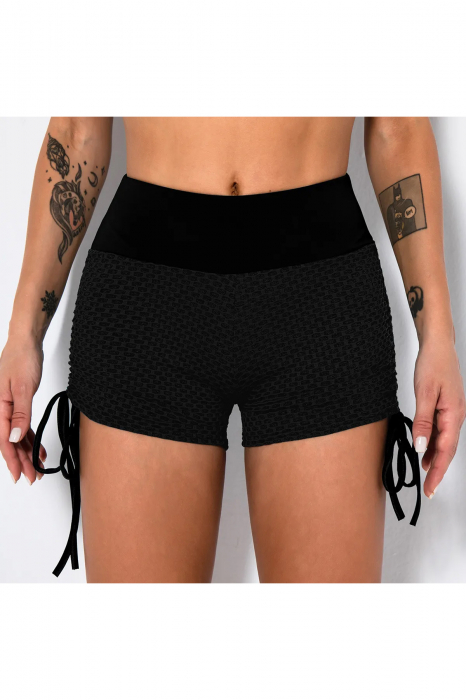 colanti scurti dama modelatori HoneyComb negri - pantaloni scurti dama modelatori fund [2]