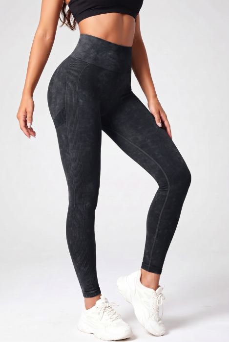 Colanti sport modelatori, texturati, Thunder-Dust, Negru [3]