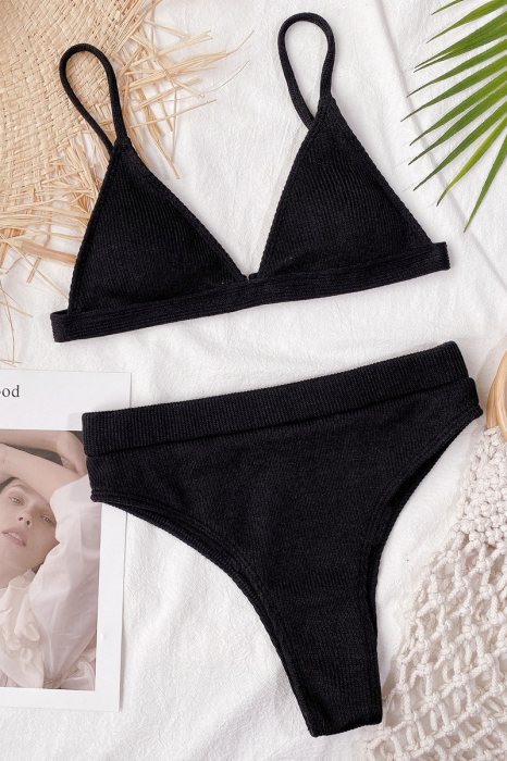 Costum de baie 2 piese Nisa, poliester, Negru [5]
